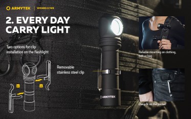 Armytek Wizard C2 WR WARM (teplejší odstín) s USB nabíjením